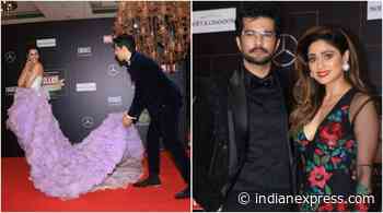 Sidharth Malhotra carries Kriti Sanon’s gown trail, Shamita-Raqesh walk hand in hand at award show, watch - The Indian Express