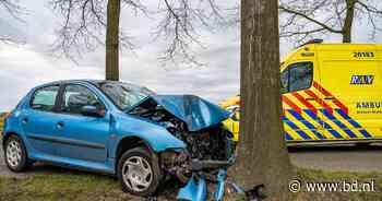 Auto botst tegen boom in Moergestel, bestuurder met ambulance naar ziekenhuis gebracht - BD.nl