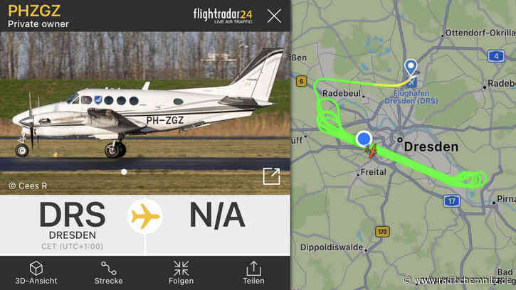 Flugzeug dreht Kreise über Dresden - Radio Chemnitz