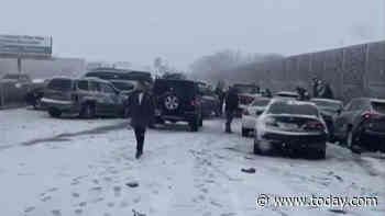 Flash freeze leads to pileup of more than 70 cars on Pennsylvania highway