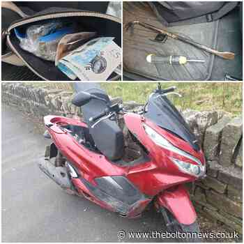 Stolen motorbike stopped in Bolton found to have drugs, crowbar and screwdriver stowed inside