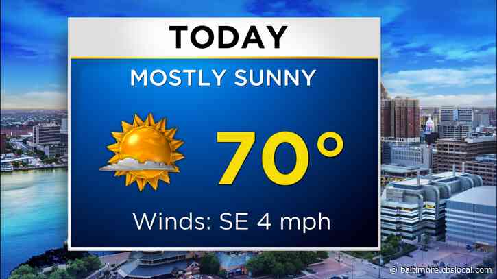 Maryland Weather: Mostly Sunny, Rain Moving In Later
