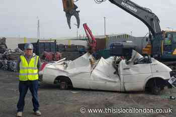 Bexley: Van without valid waste license crushed after fly tipping