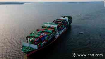 Evergreen container ship runs aground in Chesapeake Bay nearly a year after Suez Canal blockage
