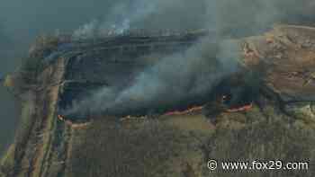 Firefighters battling large brush fire in Gloucester County, no injuries reported - FOX 29 Philadelphia