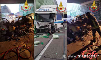 VENETO - Tremendo schianto auto-camion all'alba: morto conducente dell'auto - triestecafe.it