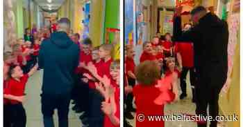 Cliftonville cup final star Joe Gormley touched to receive hero's welcome at Holy Cross Boys - Belfast Live