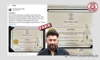 Vivek Agnihotri Falsely Claims Rhode Island Recognised The Kashmir Genocide | BOOM - BOOM