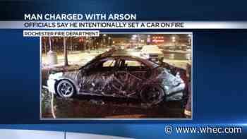 Man charged with arson after car set on fire near East Ave Wegmans