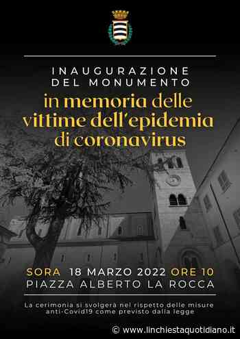 Sora, un monumento dedicato alle vittime del Covid in Piazza La Rocca - L'Inchiesta Quotidiano OnLine