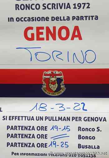 Genoa-Torino: il Club Ronco Scrivia apre le prenotazioni per il pullman - PianetaGenoa1893 - Pianetagenoa1893.net
