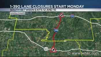 Lane closures planned for stretch of 390 starting next week