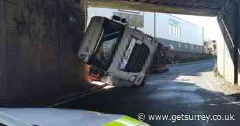 Lorry overturns after striking A325 Farnham bridge - Surrey Live