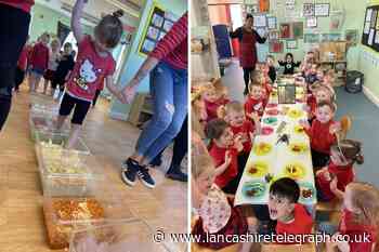 Accrington: Nursery pupils eat spiders and snakes in Comic Relief challenges