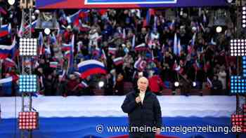 Putin preist in irritierender Stadion-Ansprache „heldenhaften Einsatz“ - TV-Signal bricht plötzlich ab