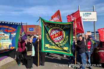 Sacked P&O seafarers voice anger at Larne Port protest - St Helens Star