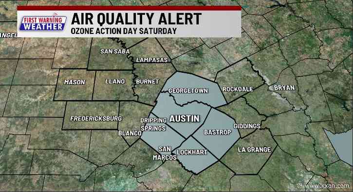 Ozone action day Saturday ahead of severe risk Monday