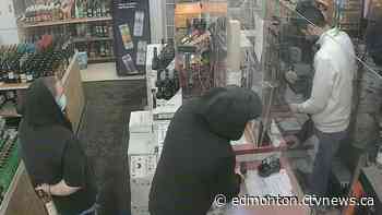 Edmonton liquor store robbery caught on camera - CTV News Edmonton