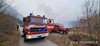 Rogo nell'Alto Garda (FOTO), i vigili del fuoco spengono un incendio boschivo e una catasta di legna da 100 quintali - il Dolomiti