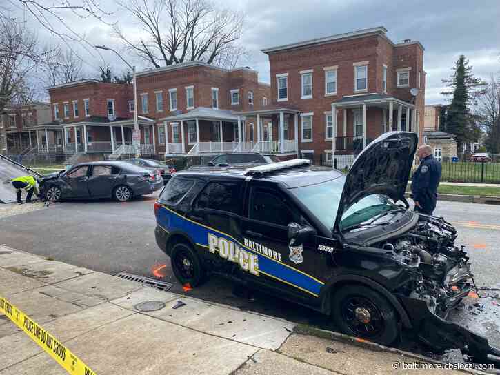 City Police Officer, 3 Others Injured In Southwest Baltimore Crash