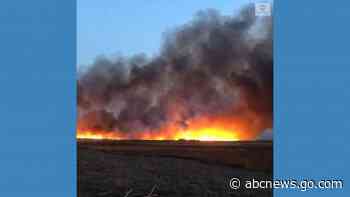 WATCH:  Huge smoke plumes from fire in marsh near Liverpool
