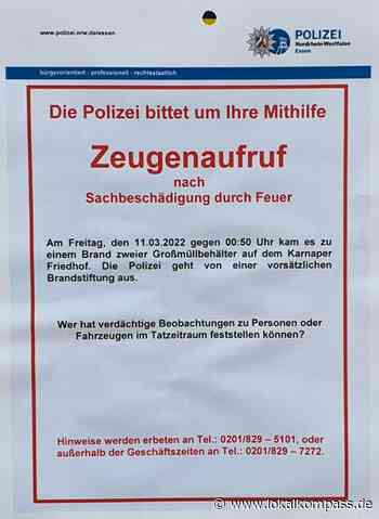 Vandalismus auf dem Karnaper Friedhof zieht weitere Kreise – Polizei Essen bittet um ihre Mithilfe! - www.lokalkompass.de