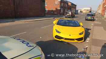 Lamborghini pulled over by police at scene of Lever Street, Bolton crash - The Bolton News