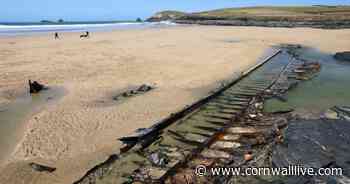 Huge German First World War shipwreck appears at Cornwall beach after storms - Cornwall Live