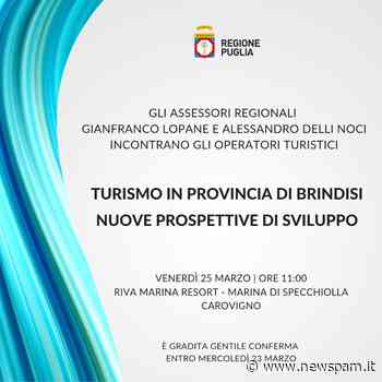 Incontro Turismo in Provincia di Brindisi con Lopane e Delli Noci il 25 marzo a Carovigno - newSpam.it