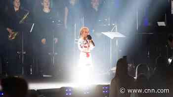 The Ukrainian girl who sang 'Let It Go' in a bomb shelter performed her country's national anthem in Poland