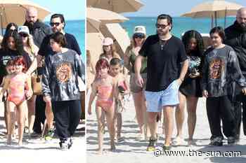 Scott Disick hits the beach with Mason, 12, Penelope, 9, & Reign, 7, after he’s bashed for daughter acting... - The US Sun