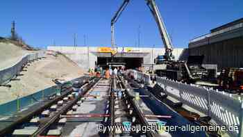 Gleis 1 am Augsburger Hauptbahnhof ist wegen des Tunnelbaus gesperrt