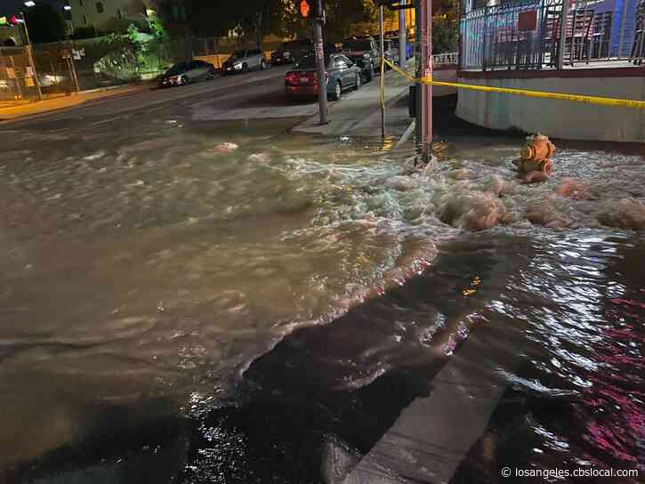 Water Main Break Floods Streets In Westlake District