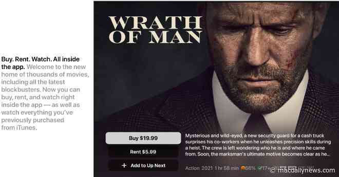 Apple TV app removes option to buy or rent movies on Android TV and Google TV