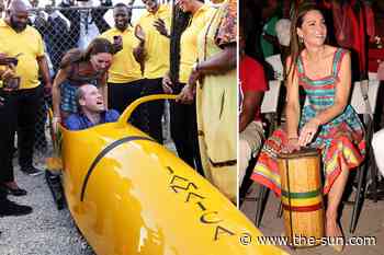 Kate and Prince William grin in ‘Cool Runnings’ bobsleigh and Duchess plays drum in Jamaica... - The US Sun