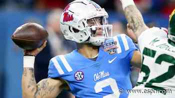 QB Corral throws for NFL teams, shows mobility