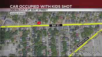 Shots hit a car with three children inside