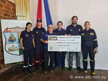 Municipalidad aporta G. 40 millones a bomberos de Acahay - ABC Color