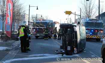 Photos: Van flips on side in morning crash in Port Colborne - Welland Tribune