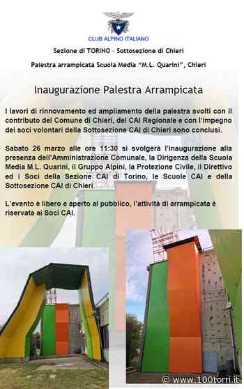 Chieri. Alla "Quarini" si inaugura la Palestra Arrampicata del CAI - CentoTorri