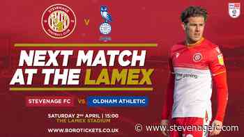 Boro host crucial Oldham Athletic clash in April - Stevenage FC