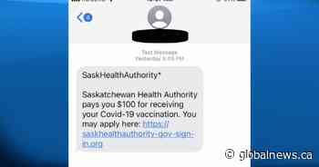 Saskatchewan Health Authority warning residents about text scam - Global News