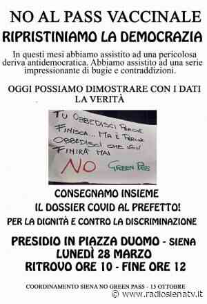 “Sospendere legislazione di emergenza Covid”, il Coordinamento Siena No Green Pass si appella al Prefetto - RadioSienaTv