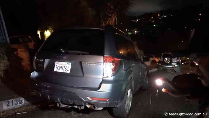Subaru Driver Hit by Viral Flying Tesla Starts GoFundMe for Smashed Car