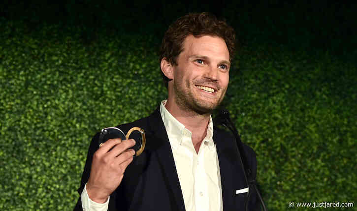 Jamie Dornan Uses Handcuffs to Make 'Fifty Shades' Joke While Accepting an Award
