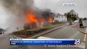 Dudley fire sends woman to hospital, dog dies - Boston 25 News