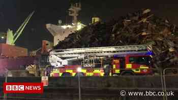 Tilbury Docks: Crews tackle fire on ship carrying scrap metal