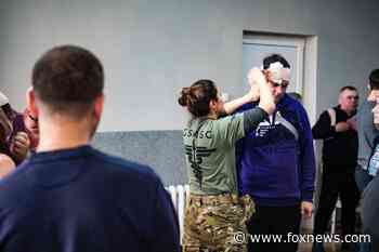 US special ops veterans, medical professionals training Ukrainian soldiers, civilians in combat care