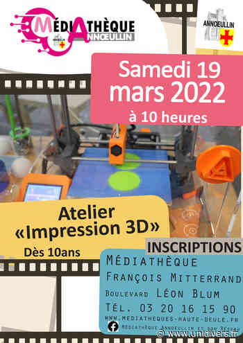 Atelier Imprimante 3D Médiathèque François Mitterrand – Annoeullin samedi 19 mars 2022 - Unidivers