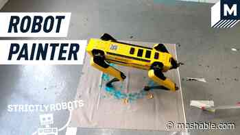 A Boston Dynamics robot dog painter raising funds for Ukrainian refugees - Mashable